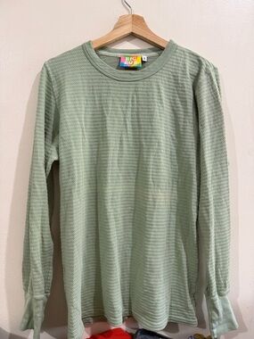 Big Bud Oversized Long-Sleeve Waffle Tee in Sage
